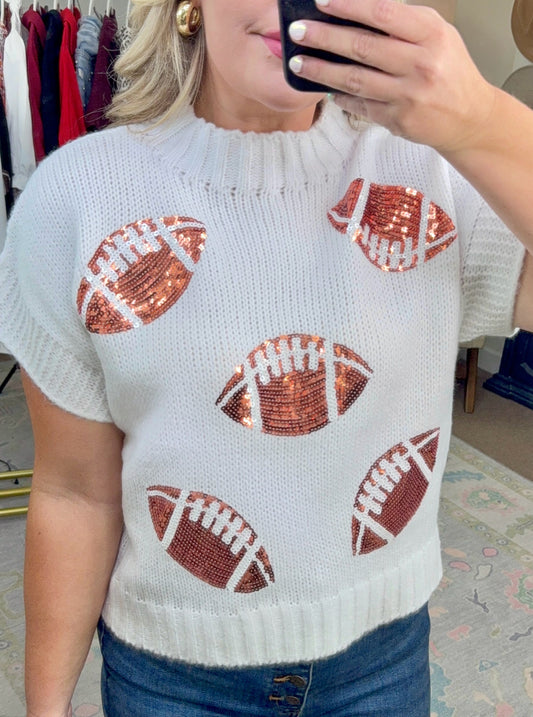 We’ve Got Spirit Knit Sequin Football Top