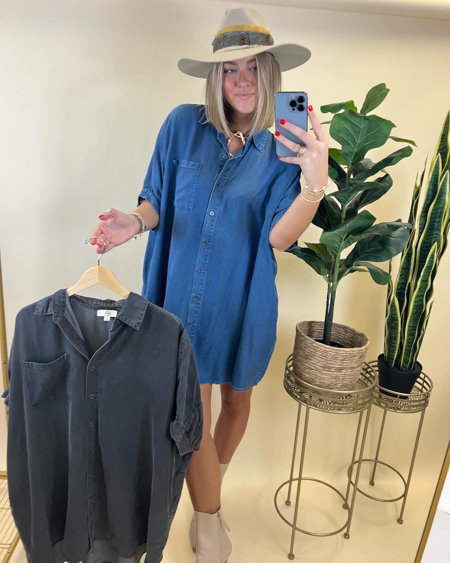 **MORE COLORS** Ten Out Of Tencel Slouchy Shirt Dress