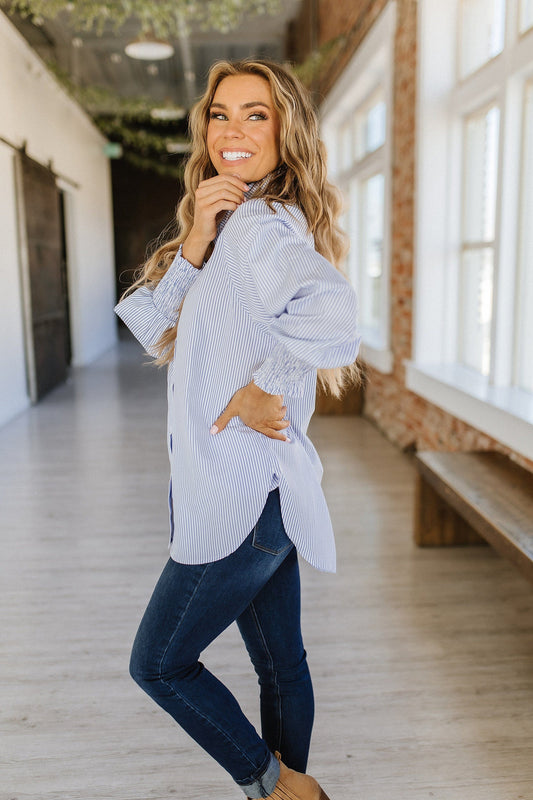 **MORE COLORS** Easygoing Gal Smock Sleeve Button Down Tunic