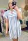 Wonderful Day Stripe Flutter Sleeve Dress