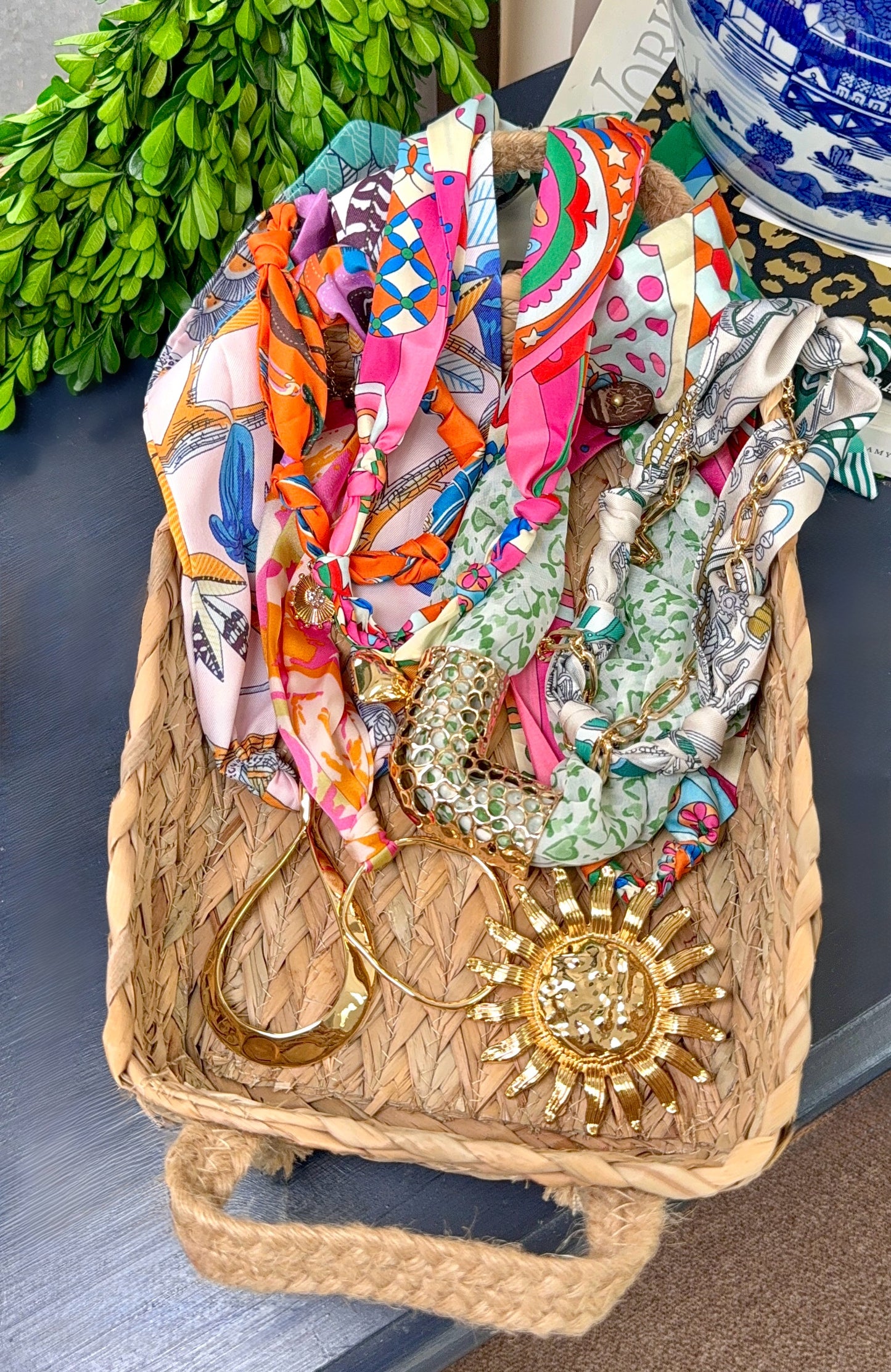 Glimmer of Hope Hammered Pendant Scarf Necklace