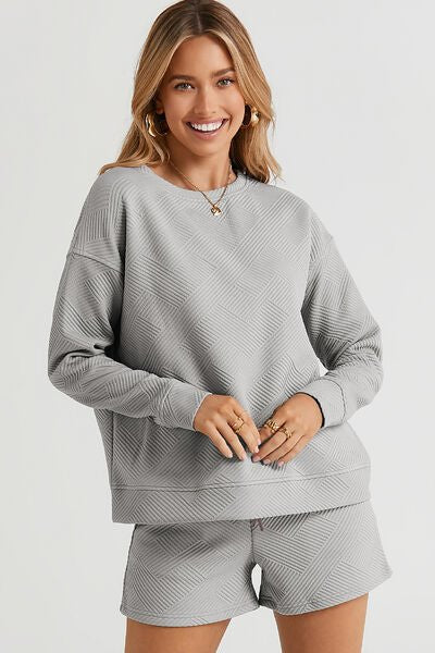 **MORE COLORS** Long Sleeve Textured Two Piece Lounge Set