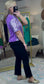 Mardi Gras Sequin Colorblock Slouchy Top