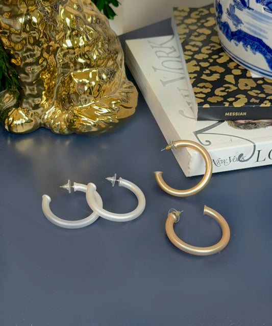 Roundabout Way Thick Matte Hoop Earrings