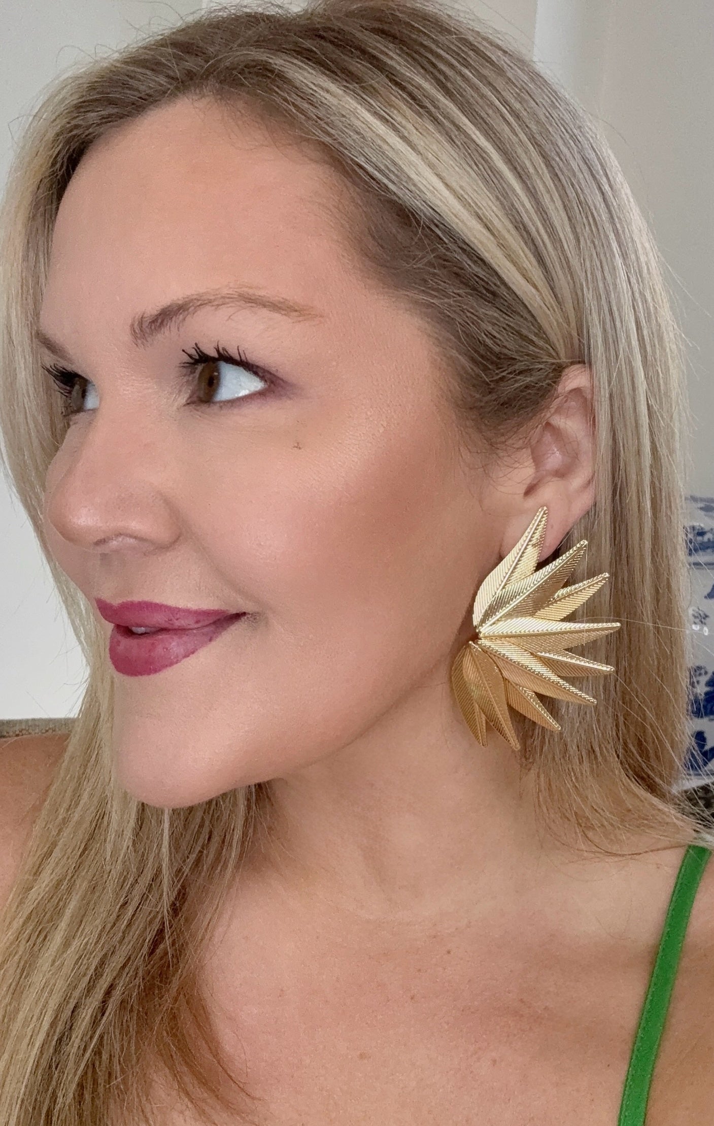 Palm Royale Gold Burst Statement Earring