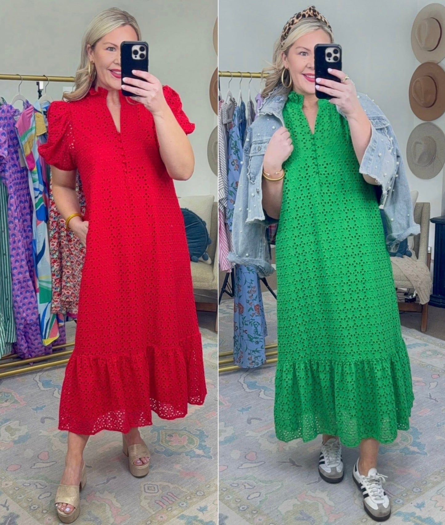 **MORE COLORS** Tea at the Terrace Eyelet Midi Dress