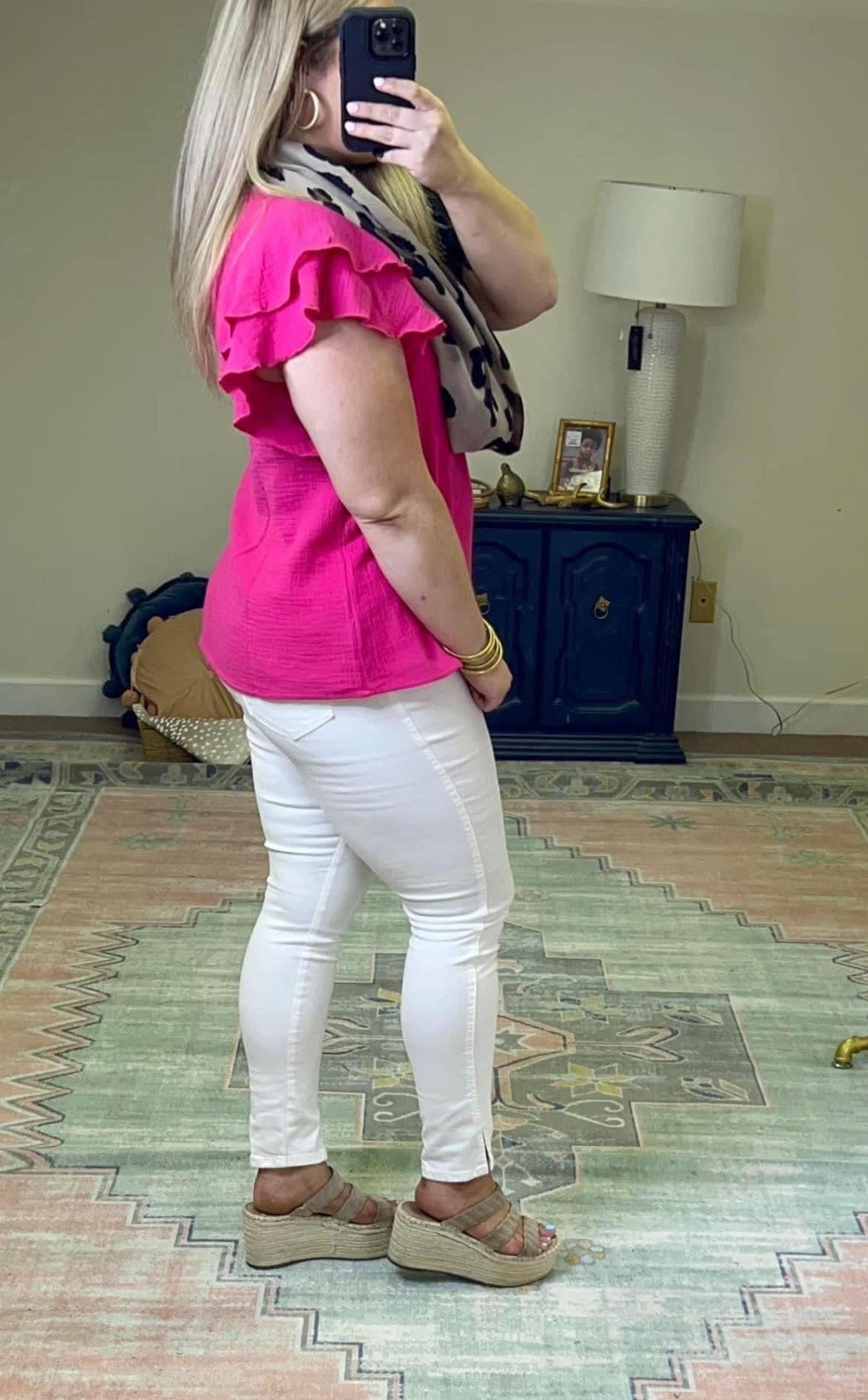 Ruffle Gauze Top