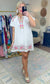 Daily Delight Linen Embroidered Puff Sleeve Dress