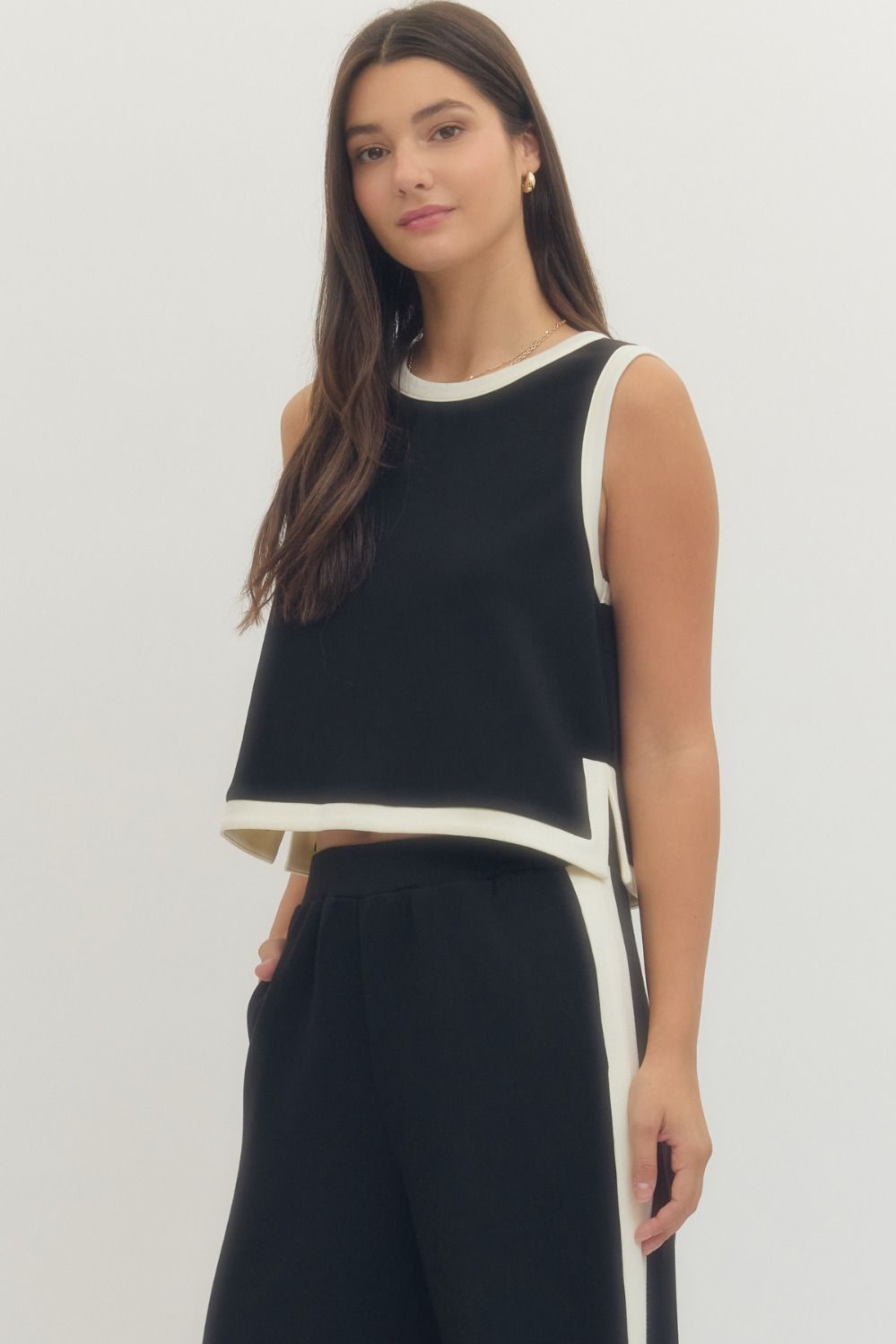 **MORE COLORS** Winning Streak Contrast Trim Top