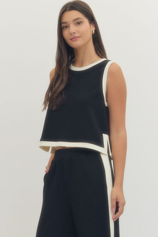 **MORE COLORS** Winning Streak Contrast Trim Top