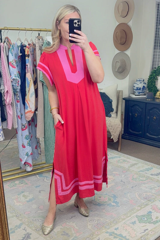 Social Circuit Colorblock Midi Dress