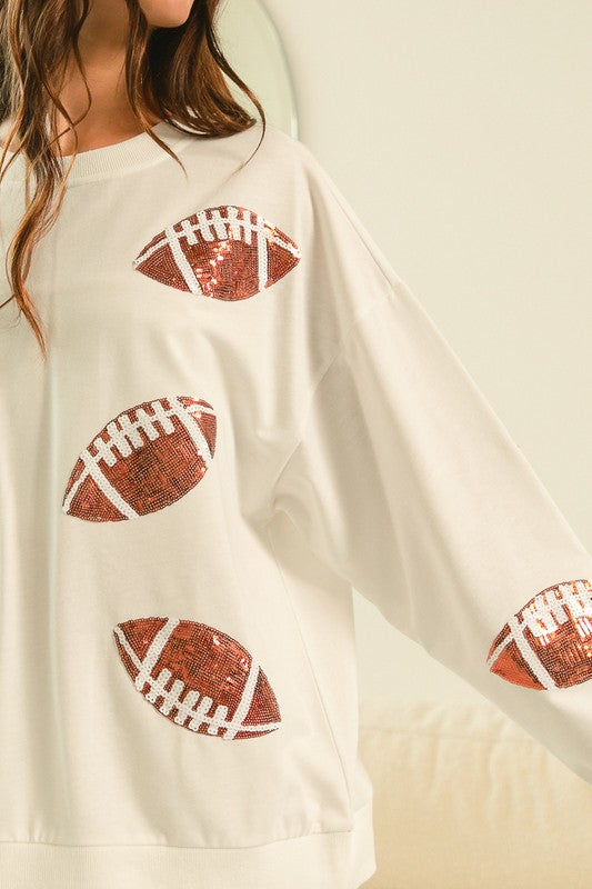 *MORE COLORS* Tailgate Cutie Sequin Football Pullover