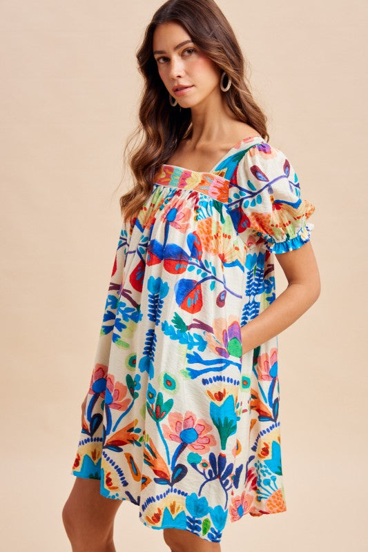 Casa Colorida Print Dress