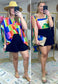 Smocked High Rise Gauzy Shorts