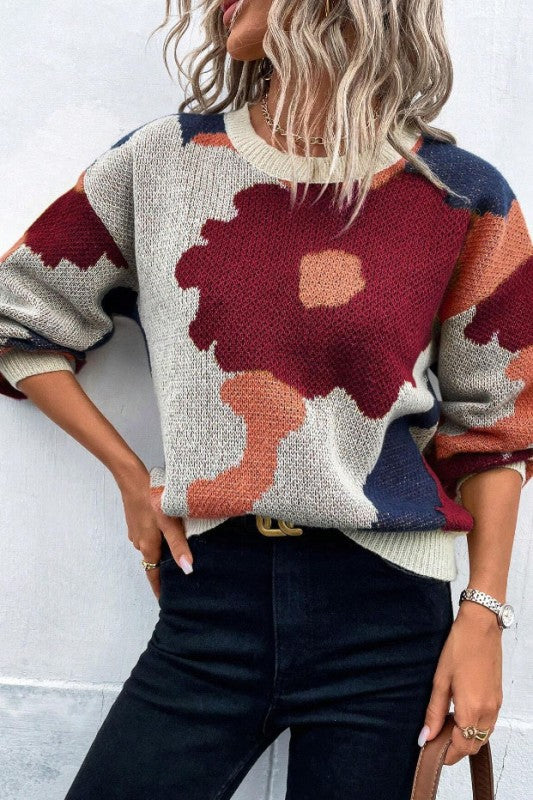 **MORE COLORS** Art of Cozy Abstract Print Sweater