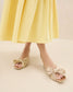 Effortless Elegance Metallic Pleat Bow Sandals