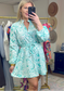 Mint Print Mini Dress