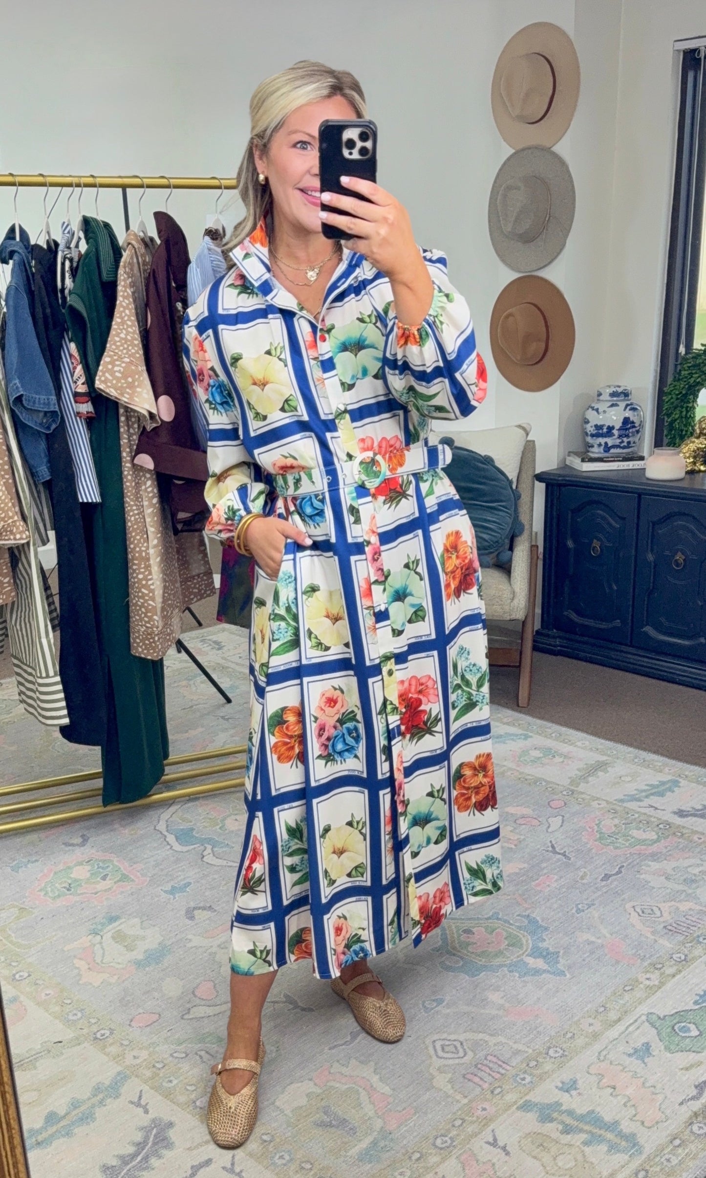 Archive Botanica Belted Midi Dress