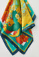 Vintage Blooms Silk Neck Scarf in Green