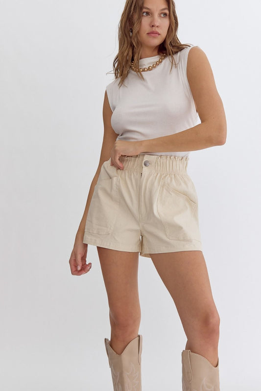 High Rise Cinch Waist Shorts