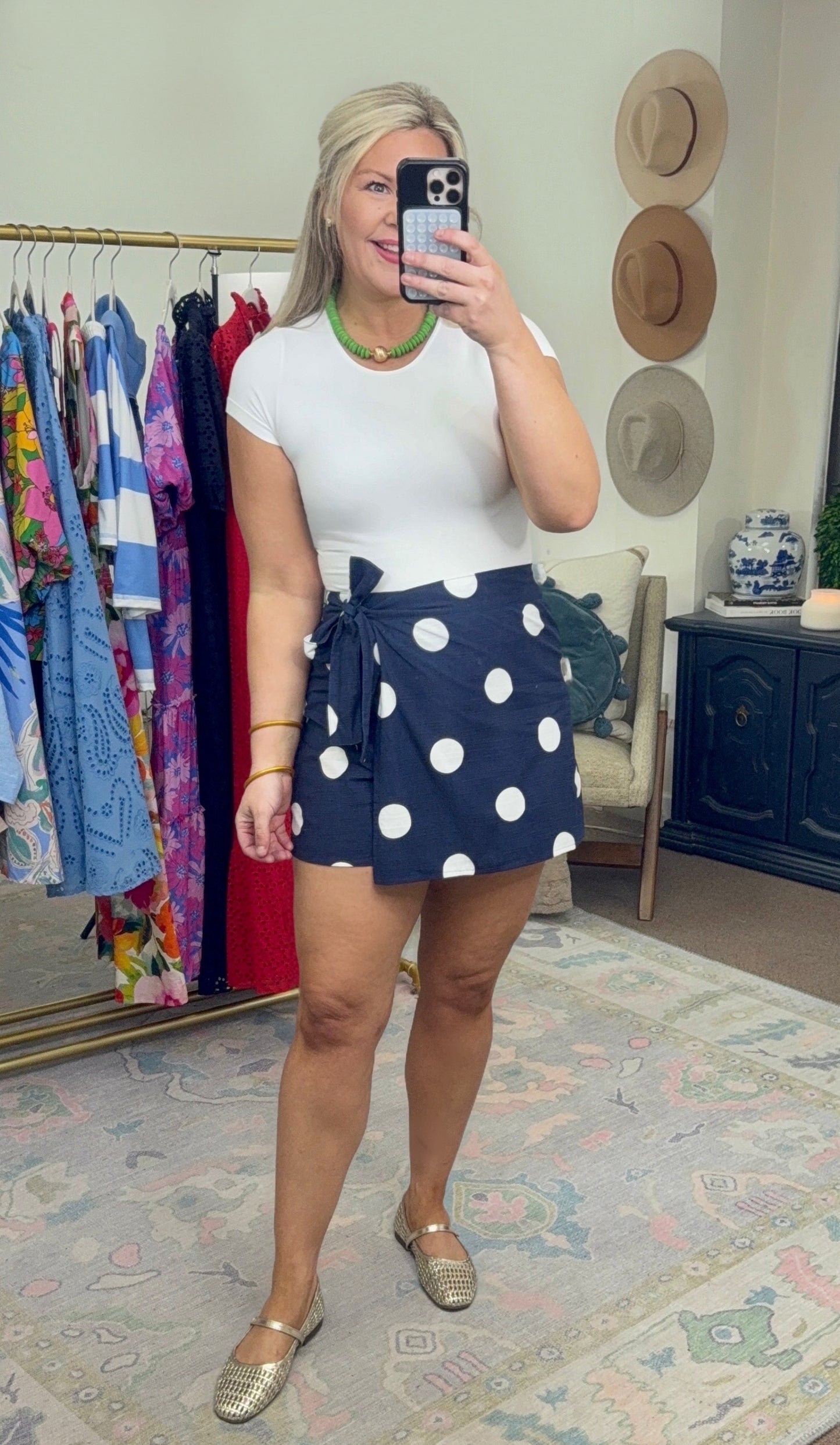 On the Dot Polka Dot Wrap Skort