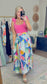 Color Theory Abstract Midi Skirt