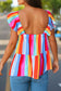 Color Pop Multi Stripe Ruffle Top