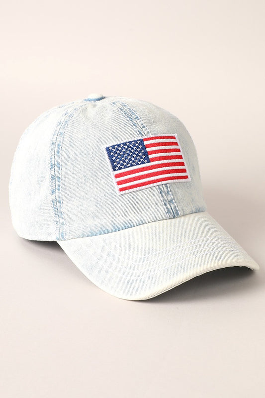 Denim Flag Patch Hat