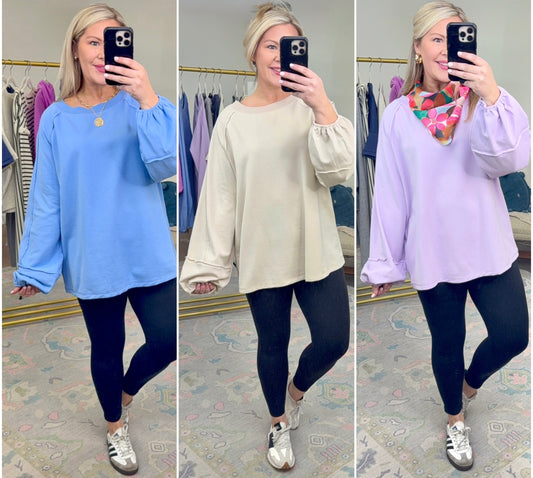 **MORE COLORS** Let’s Be Lazy Raw Hem Tunic Tee