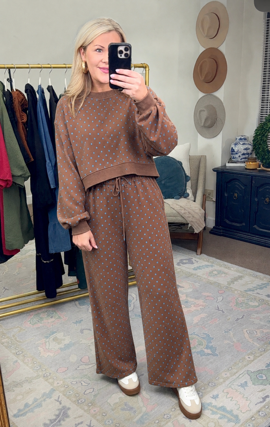 **MORE COLORS** Connect the Dots Wide Leg Lounge Set