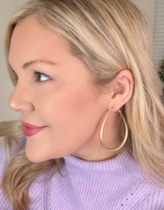 **MORE COLORS** Happy Tears Matte Teardrop Hoop Earrings