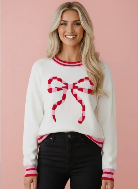 Sweetest Gift Bow Knit Top— PREORDER