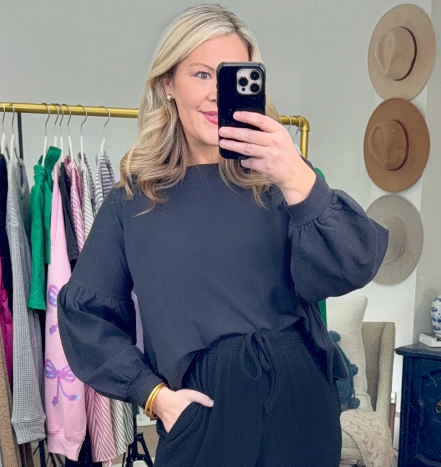 MUD PIE: Love You More Peplum Flounce Pullover
