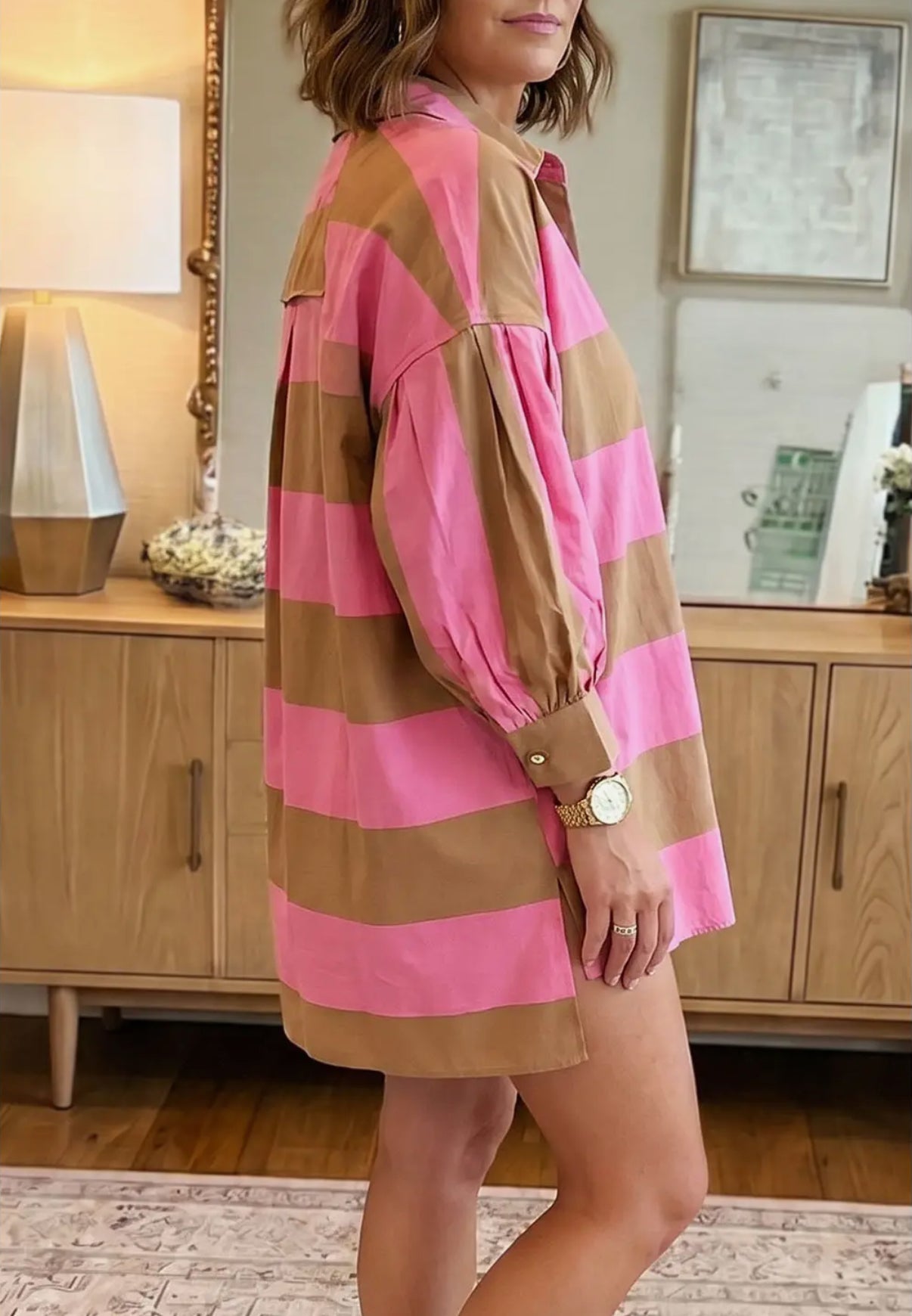 Ivy League Stripe Rugby Shirt Dress