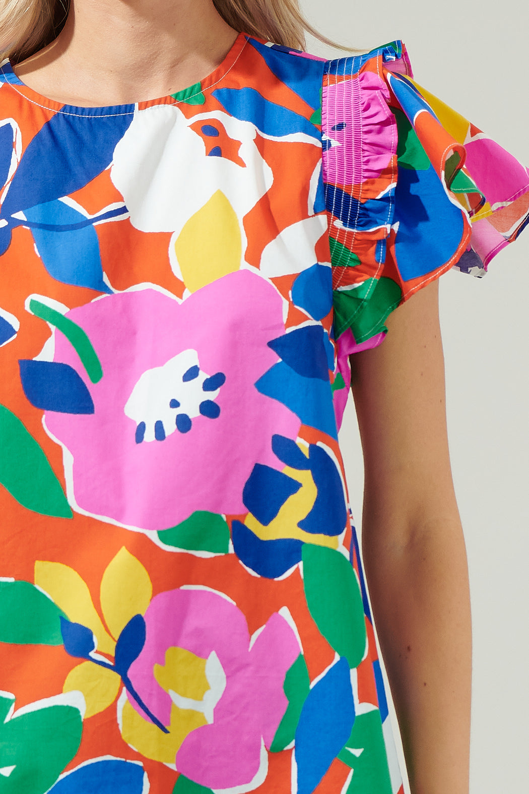 Keep Things Fresh Poplin Ruffle Top