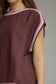 Retro Active Colorblock Trim Blouse