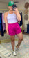 Fit And Fab Smocked Waist Athletic Shorts