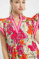 UMGEE: Peony Promenade Floral Print Tiered Midi Dress