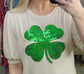 Sequin Clover Puff Sleeve Top