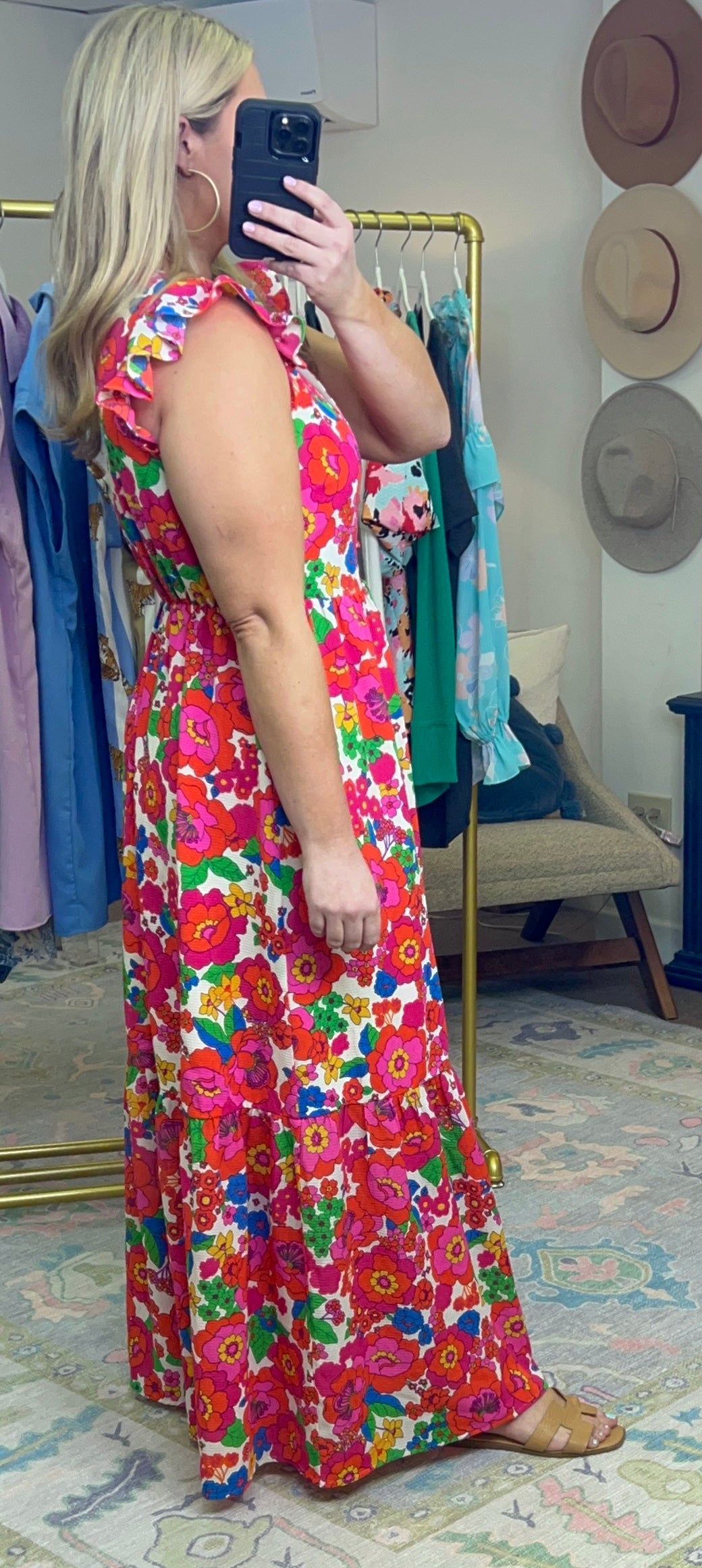 Piece of Paradise Bold Print Ruffle Maxi Dress
