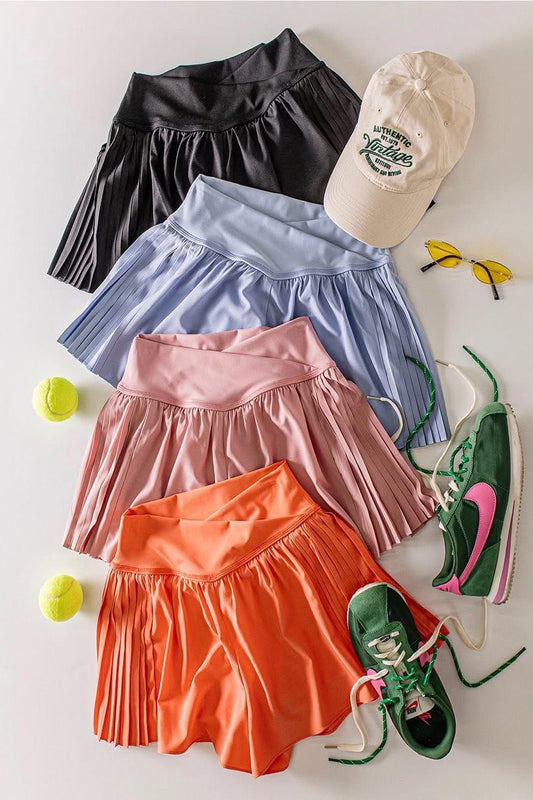 Serving Style Side Pleat Athletic Shorts