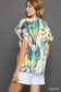 Palms Away Abstract Print Blouse