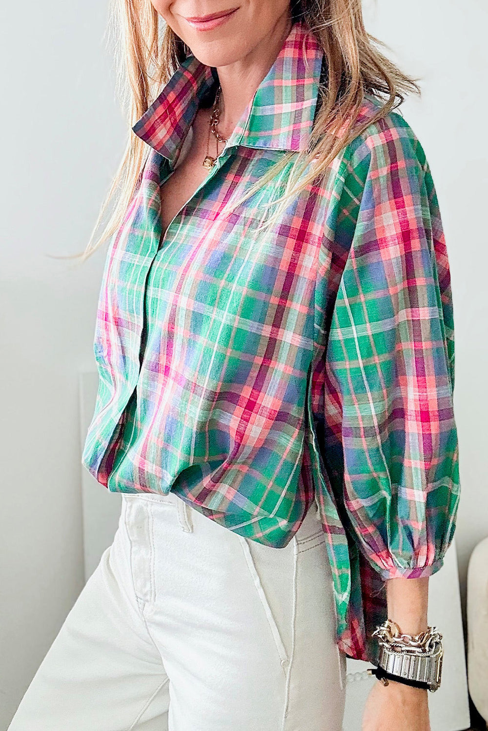 Rustic Charm Plaid Tunic Top