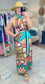 Lady Lotus Twist Halter Maxi Dress