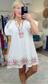 Daily Delight Linen Embroidered Puff Sleeve Dress