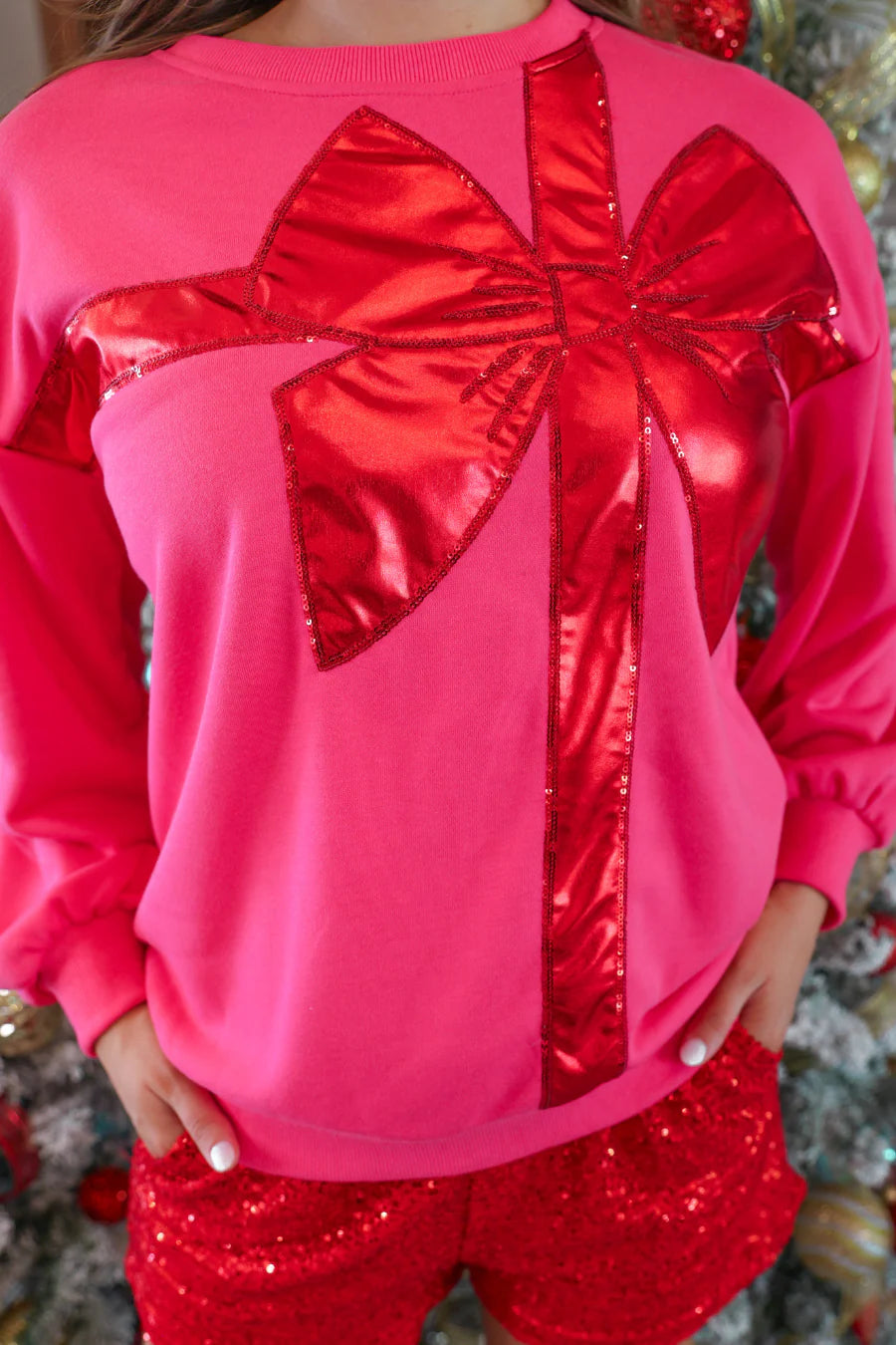 That’s a Wrap Sequin Pullover Top