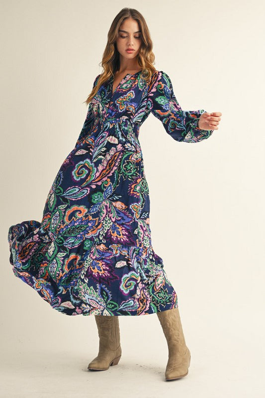 Fairytale Love Print Midi Dress