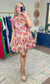 ENTRO: Watercolor Floral Flutter Sleeve Dress
