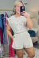 Amalfi Coast Embroidered Linen Short Set