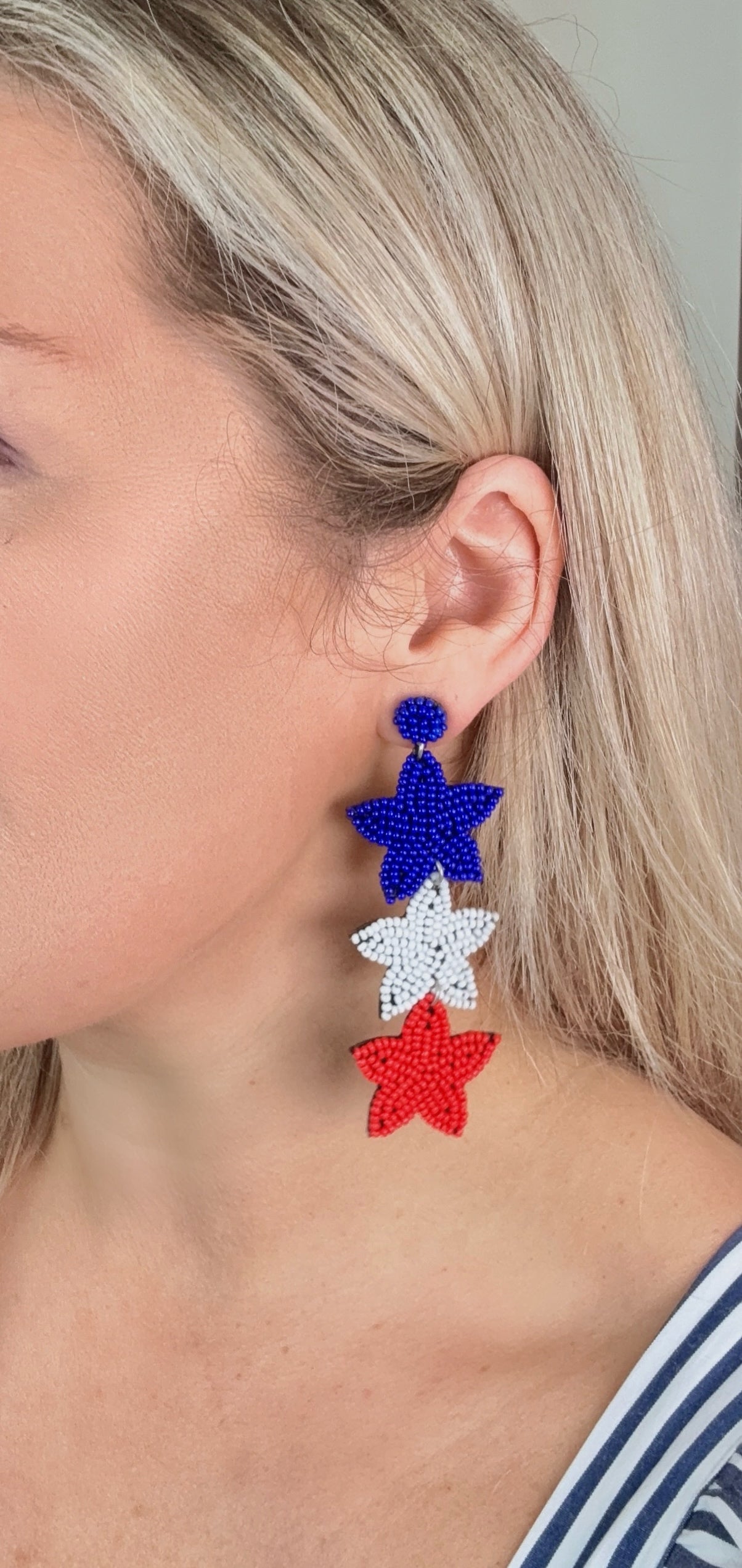 Beaded Star Stack Earrings